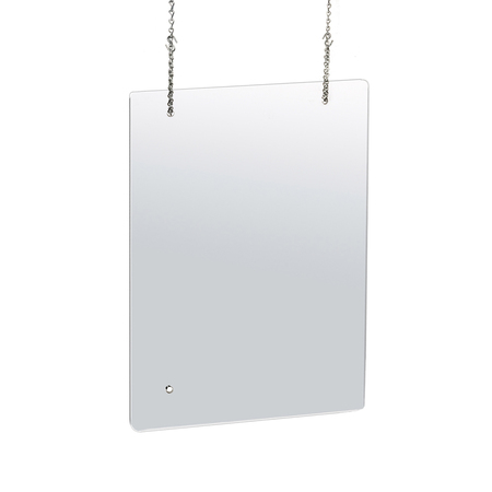 AZAR DISPLAYS Hanging Clear Acrylic Plexiglass Shield Cashier PPE 23.5"x31.5", PK2 179964-100